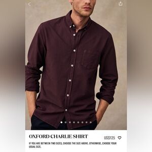 Octobre/ Sézane Oxford Charlie shirt in burgundy XL